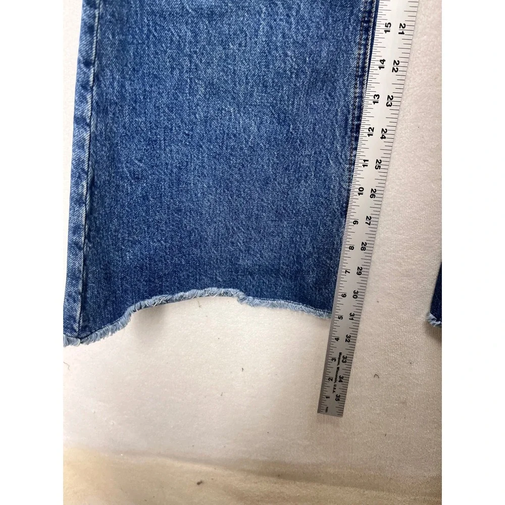 EDWIN Chrissy Wide Flare Jeans Womens 28 Blue NWT High Rise Raw Hem‎ 3375